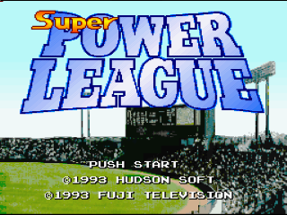 Super Power League title screen for Super Famicom